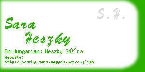 sara heszky business card